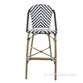 Patio French en aluminium Bistro Outdoor Rattan Bar Chair